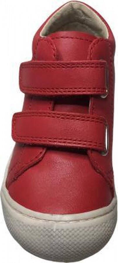 Naturino velcro effen lederen sneakers Cocoon rood