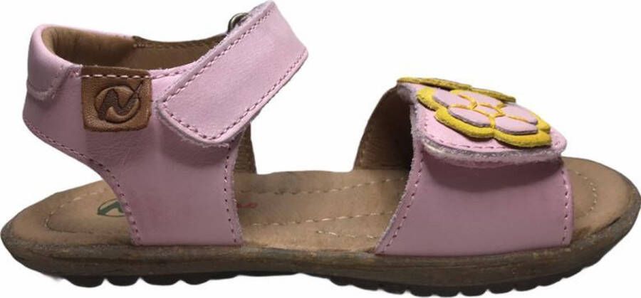 Naturino velcro gele bloemen lederen sandalen Begonia Roze