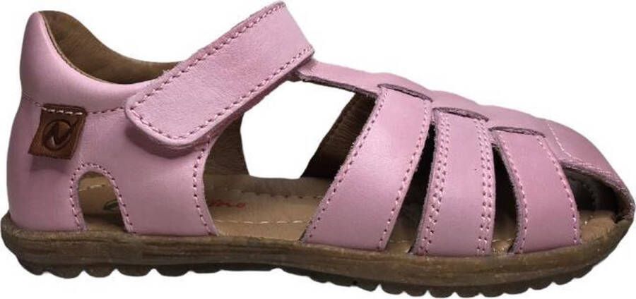 Naturino velcro gesloten lederen sandalen See roze