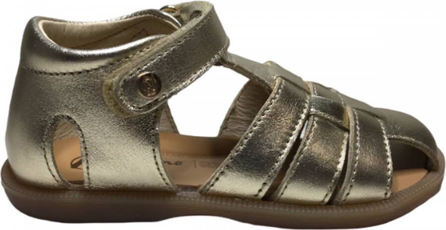 Naturino velcro gesloten lederen sandalen Zaffiro Goud