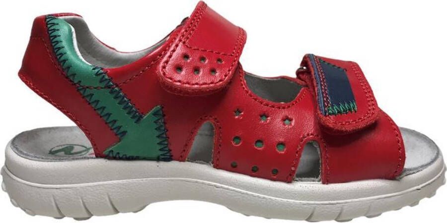 Naturino velcro groene pijl lederen sandalen Wharf rood