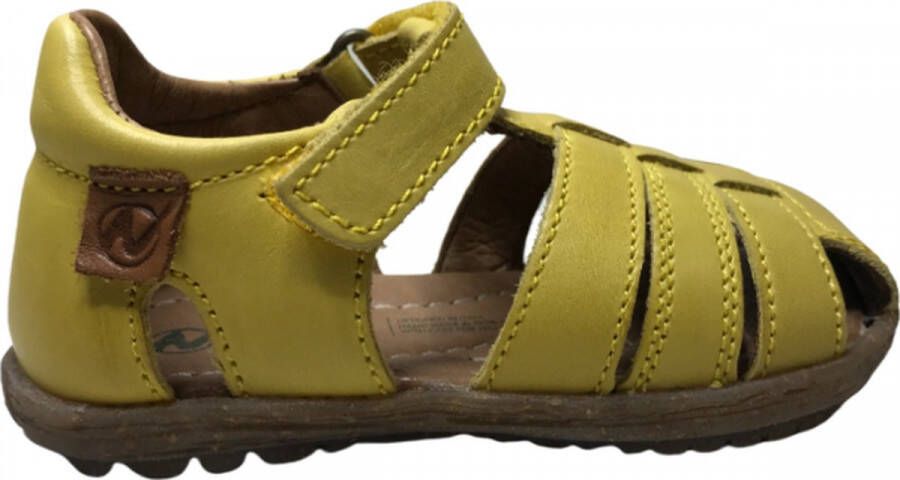 Naturino velcro lederen sandalen see geel