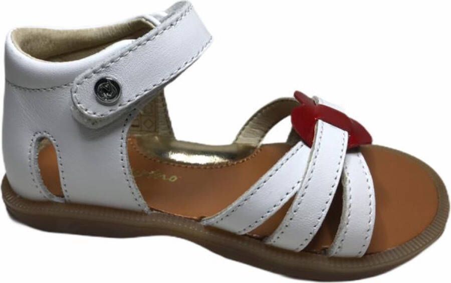 Naturino velcro sandalen 5042 wit rood hart
