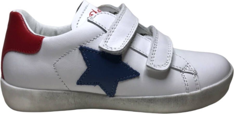 Naturino velcro's blauwe ster lederen sneakers Annie Wit rood - Foto 1