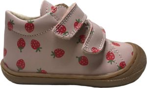 Naturino velcro's bumper aarbeien lederen sneakers cocoon roze