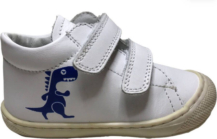 Naturino velcro's bumper blauwe dino lederen sneakers cocoon wit - Foto 1