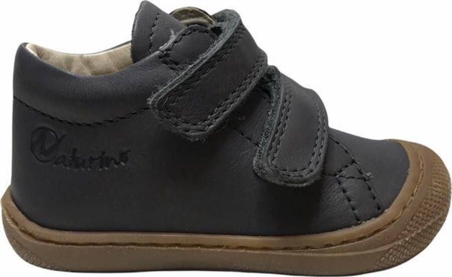 Naturino Cocoon- velcro's bumper warme effen lederen sneakers grijs