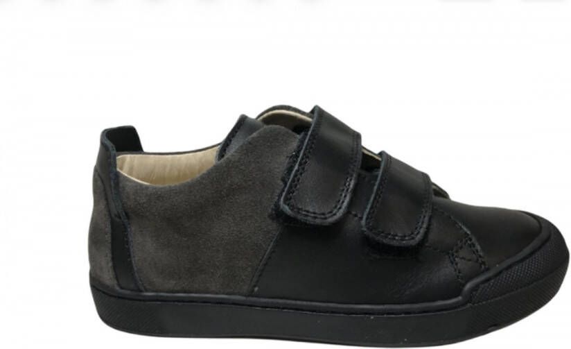 Naturino velcro's bumper lederen sneakers Knokke zwart grijs