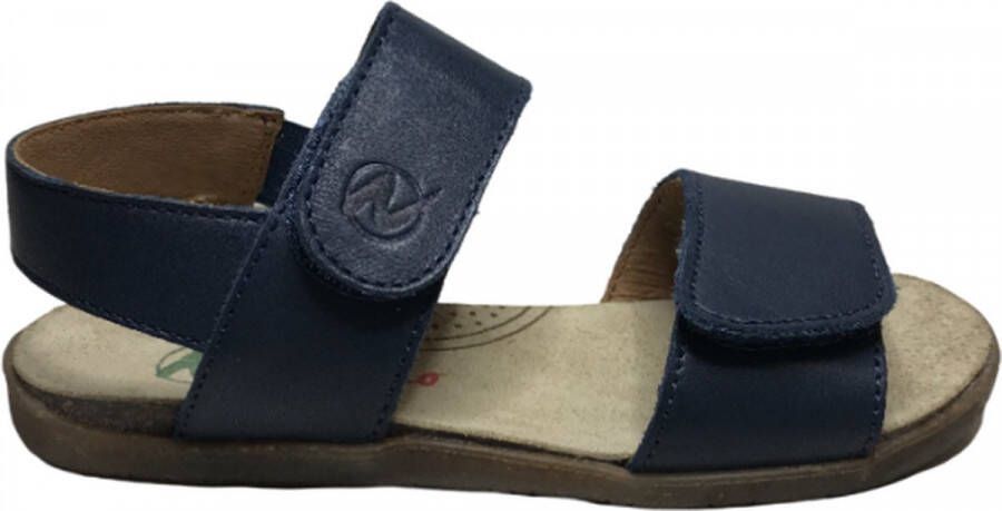 Naturino velcro's effen lederen sandalen Colm Navy