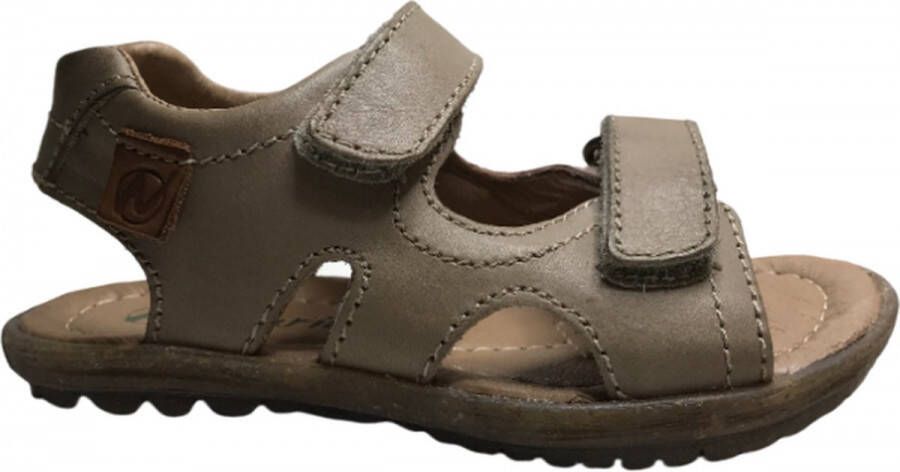 Naturino velcro's effen lederen sandalen sky taupe