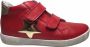 Naturino velcro's gouden ster hoge lederen sneakers Dorrie rood - Thumbnail 1