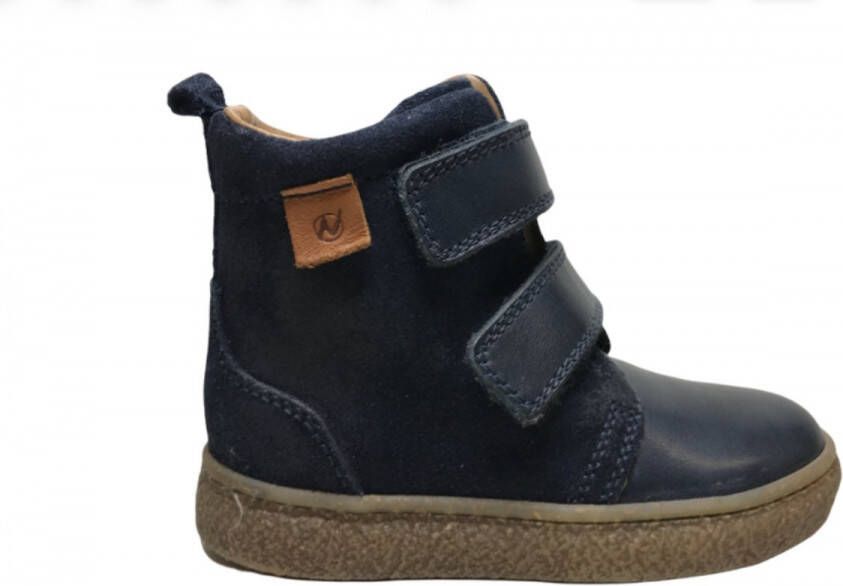 Naturino velcro's hoge lederen bottine Riley Navy