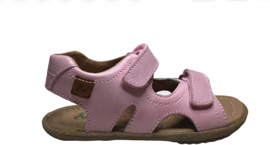 Naturino velcro's lederen sandalen Sky Roze