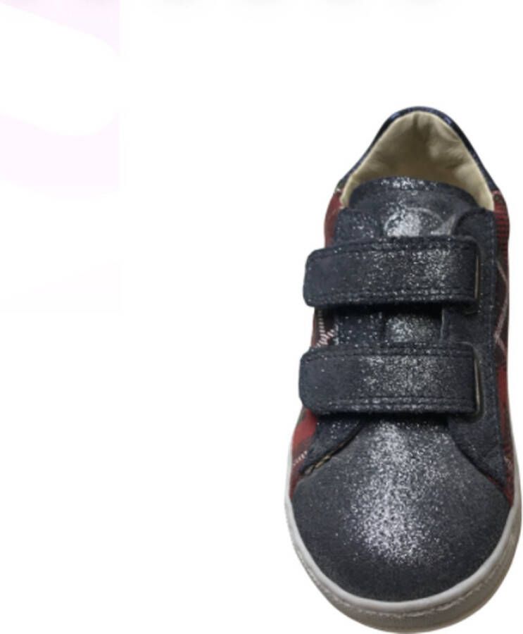 Naturino velcro's Love lederen sneakers Vith glitter blauw rood - Foto 2