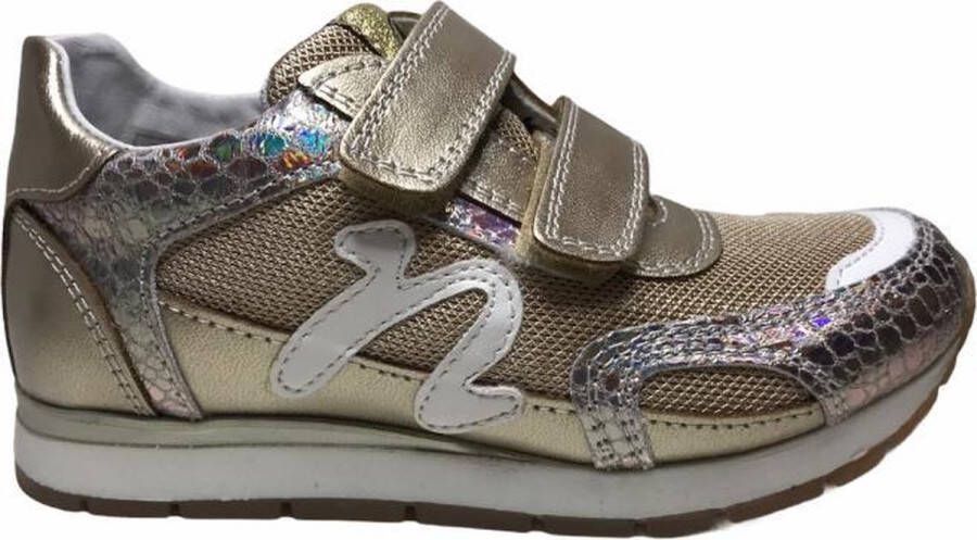 Naturino velcro's snake leder mesh sportieve sneakers Plank goud mt 21