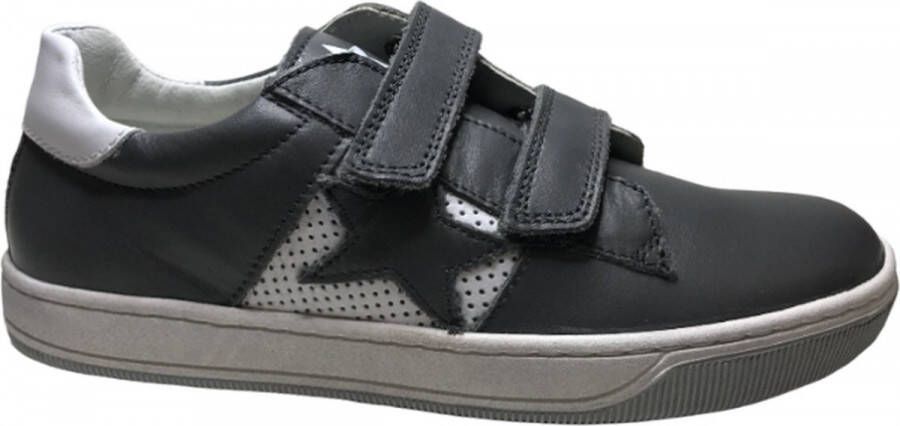 Naturino velcro's ster lederen sneakers Andy Grijs Wit