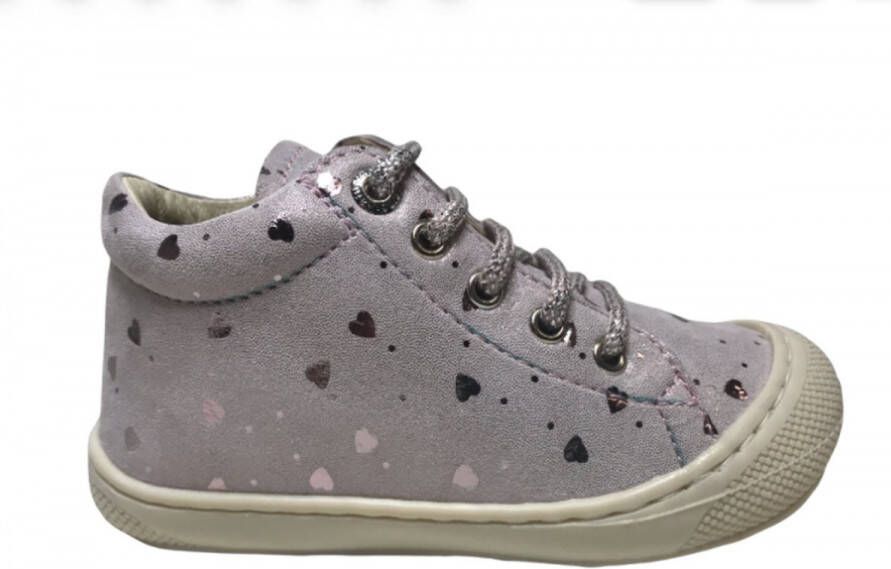 Naturino veter bumper hartjes lederen sneakers Cocoon roze