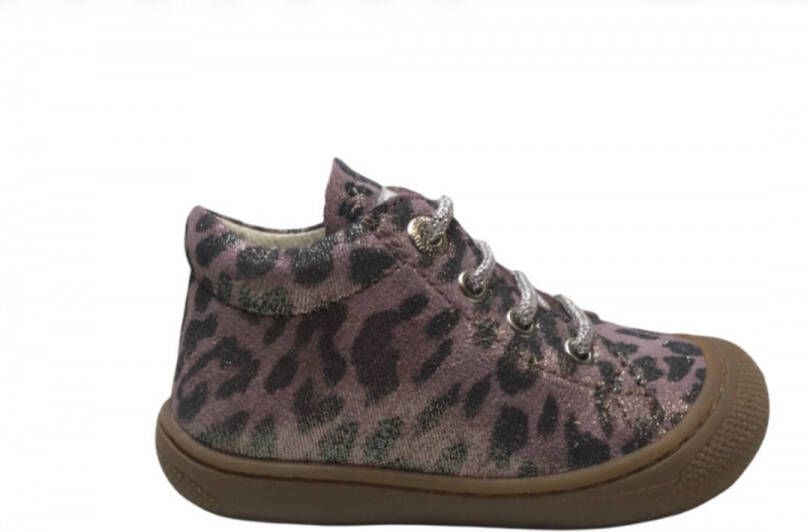 Naturino veter bumper metallic roze leopard print lederen schoenen Cocoon Roze