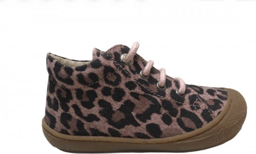 Naturino veter bumper roze jaguar print lederen schoenen Cocoon Roze