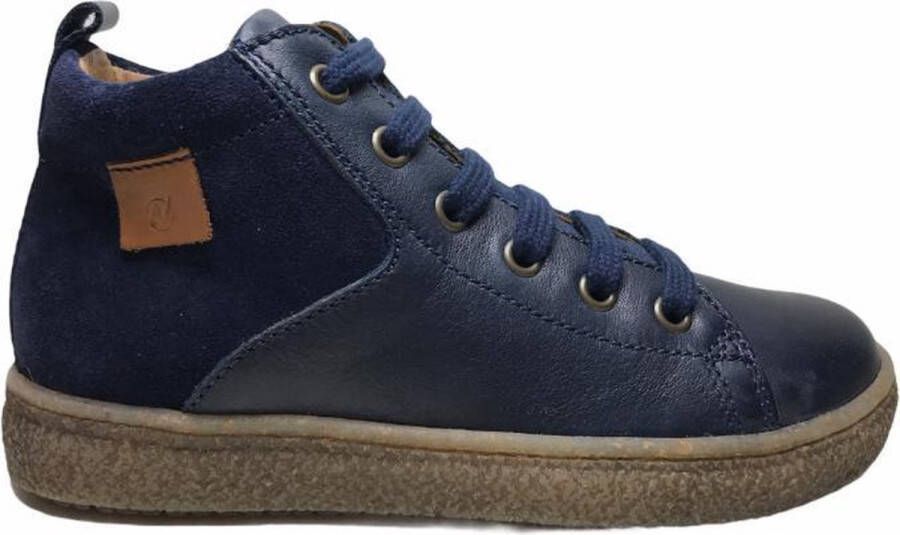 Naturino veter leder suede effen hoge sneakers Alder navy