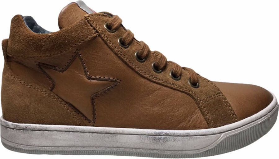 Naturino veter rits ster lederen hoge sneakers Clay Star cognac - Foto 1