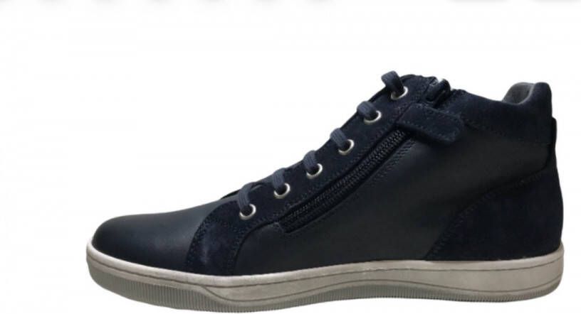 Naturino veter rits ster lederen hoge sneakers Clay Star navy