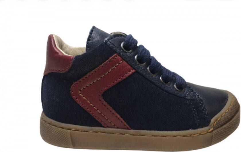 Naturino veter rits bumper hoge lederen sneakers Heist navy bordo