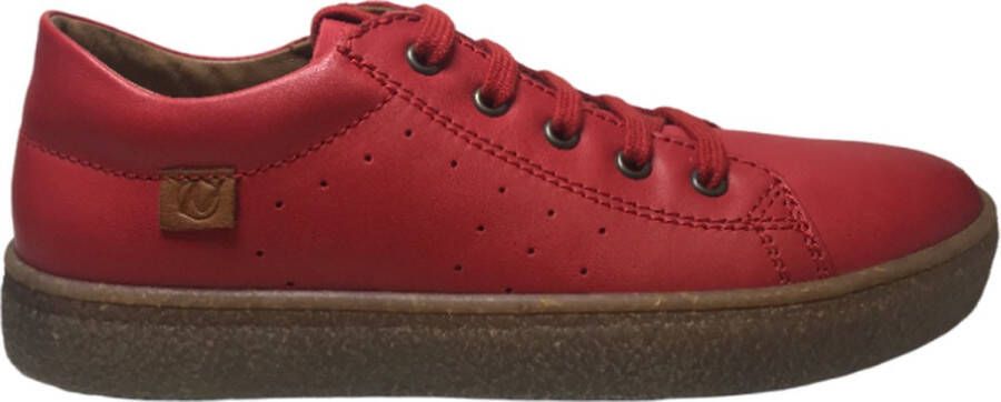 Naturino veter rits effen lederen sneakers Cycas Rood - Foto 1