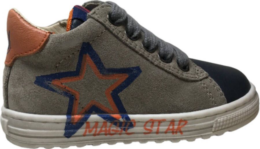 Naturino veter rits orange ster lederen schoenen Batista grijs navy - Foto 1