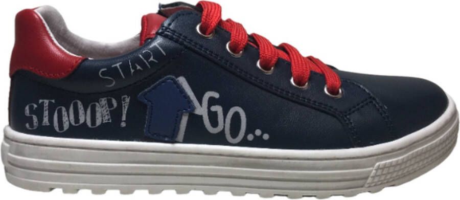 Naturino veter rits 'start' lederen sneakers Kelp Navy Rood - Foto 1