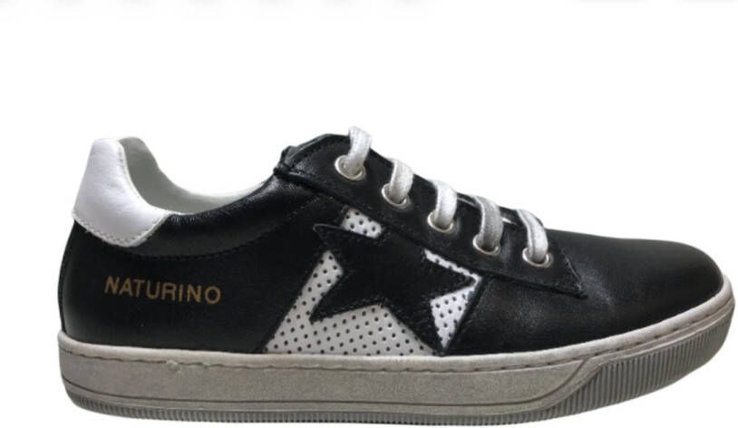 Naturino veter rits ster lederen sneakers Andy zwart wit - Foto 6