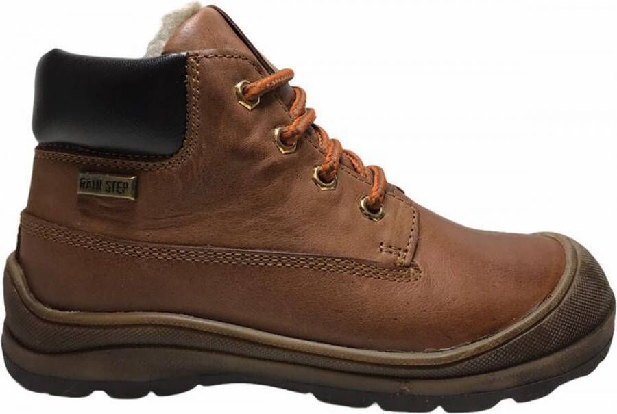 Naturino veters bumper hoge warme lederen schoenen Fern Cognac