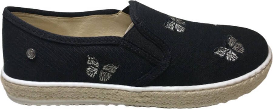 Naturino vlinders canvas slip on instappers Potenza zwart - Foto 1