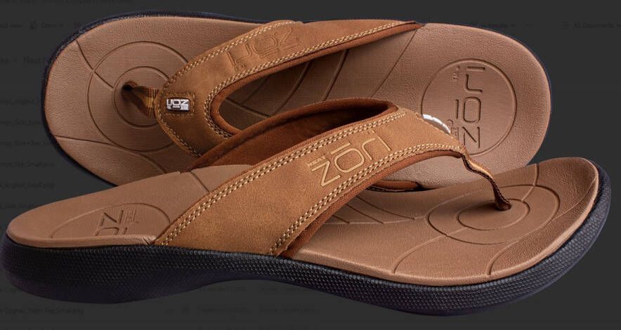 Neat Feat Neatfeat- Zori Slippers- Cognac Black