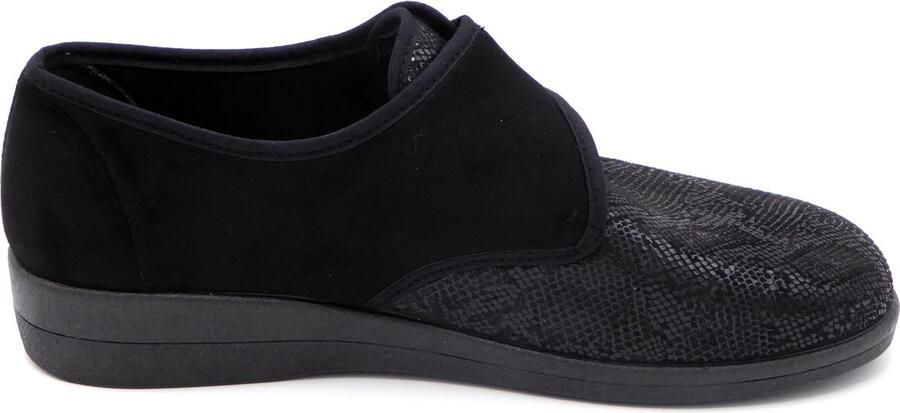 Neles Dames Pantoffel Stretch 61800 Zwart Combi - Foto 3