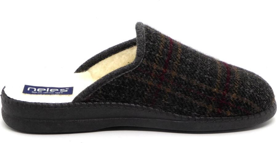 Neles Heren Pantoffel Muil Slof 50624 Grijs Geruit - Foto 3