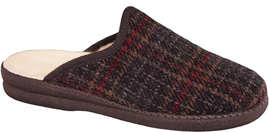 Neles Heren Pantoffel Muil Slof 50624 Grijs Geruit - Foto 4