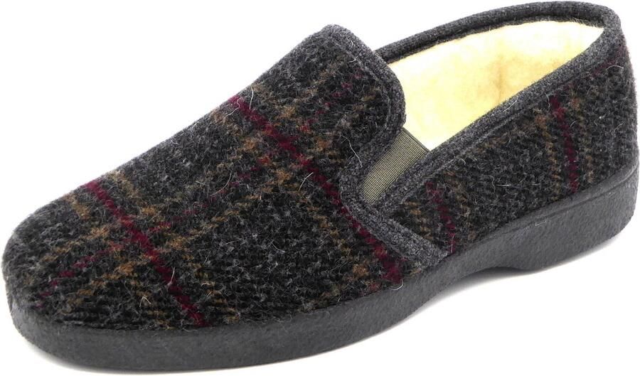 Neles Heren Pantoffel Gevoerd 50204-L Zwart Geruit - Foto 2