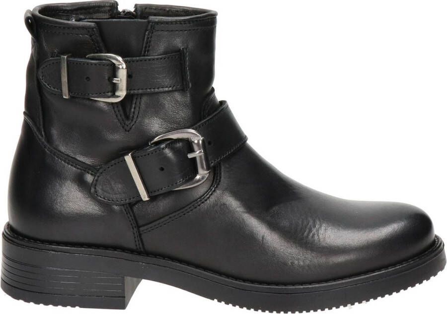 Nelson leren bikerboots zwart