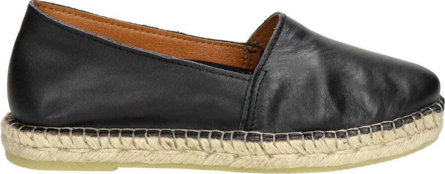 Nelson leren espadrilles zwart
