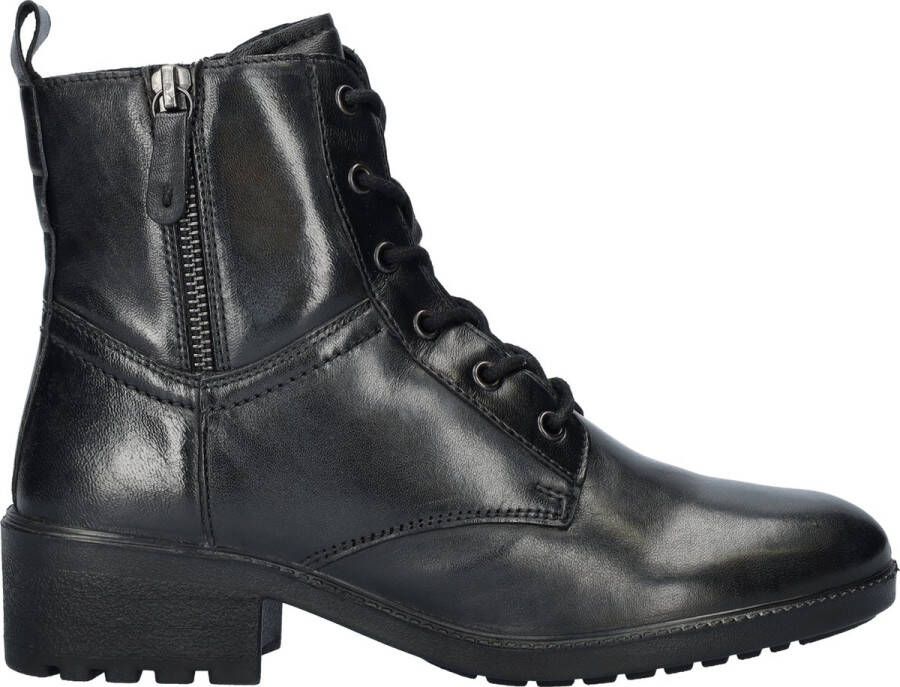Nelson leren veterboots zwart