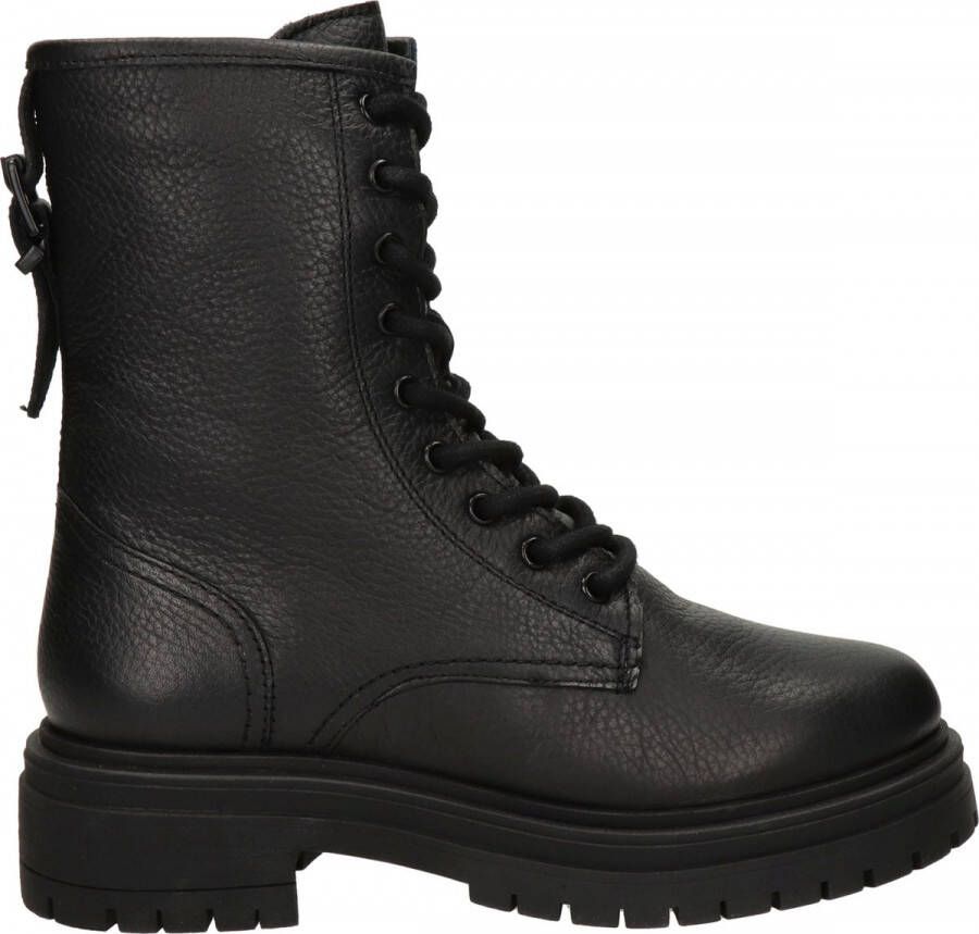 Nelson leren veterboots zwart