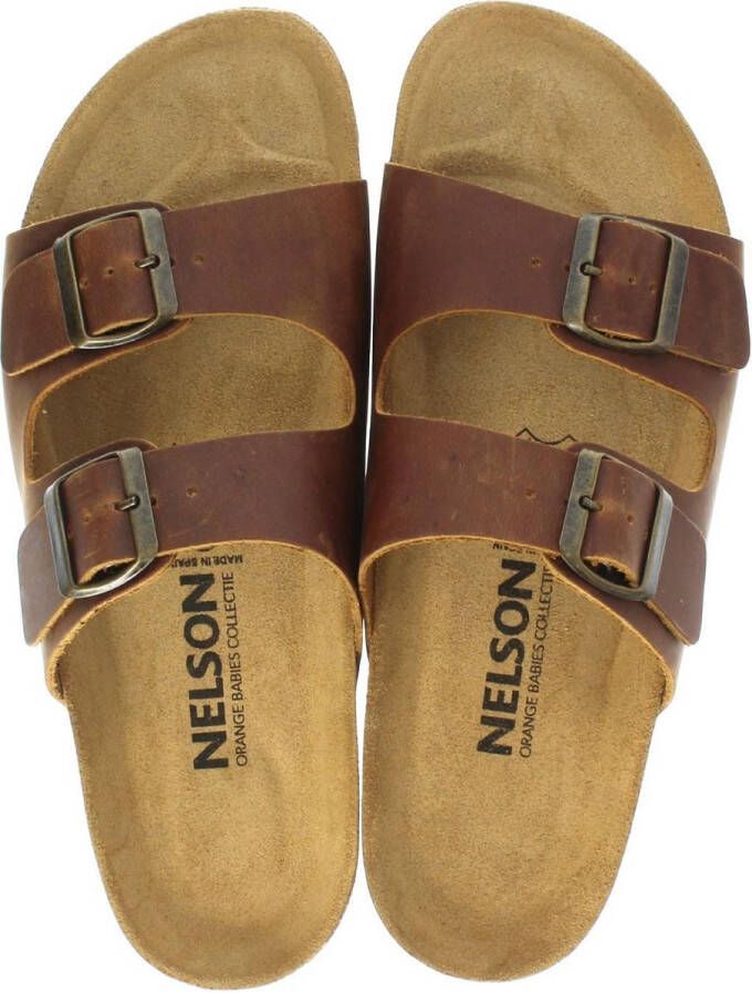 Nelson heren slipper Bruin - Schoenen.nl