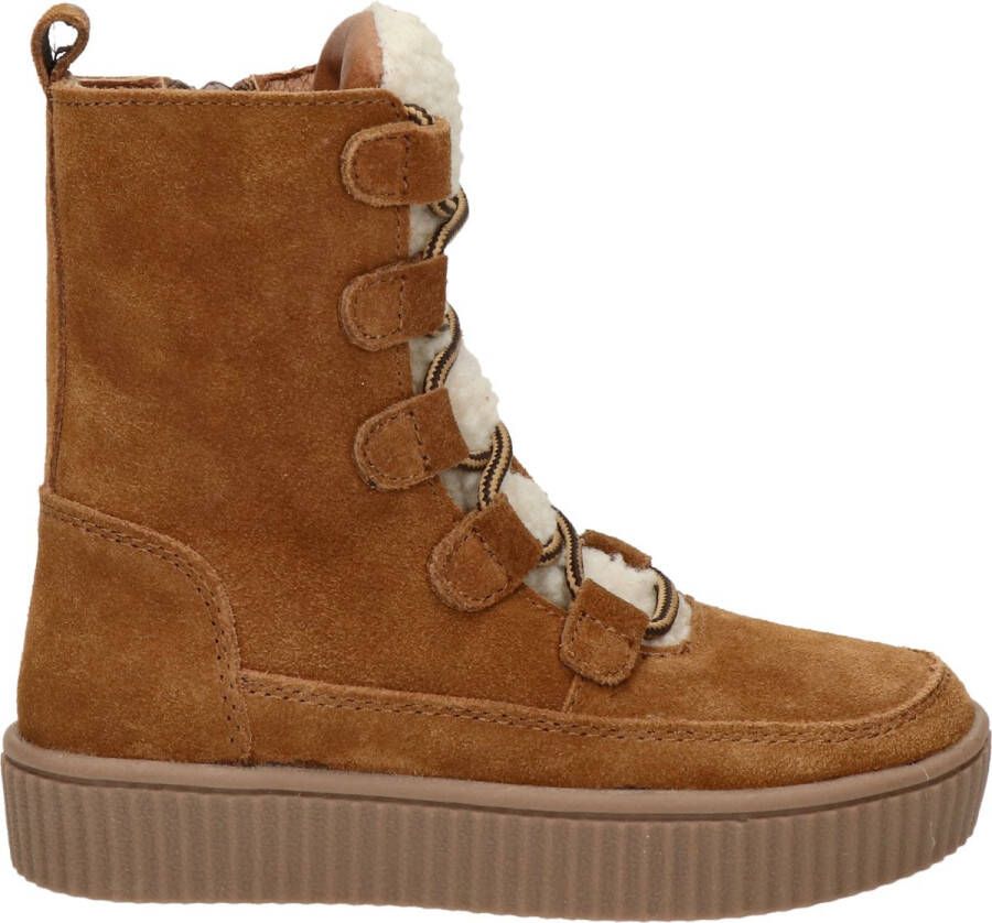 Nelson Kids suède veterboots cognac
