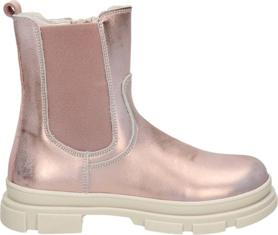 Nelson Kids leren chelsea boots roze metallic