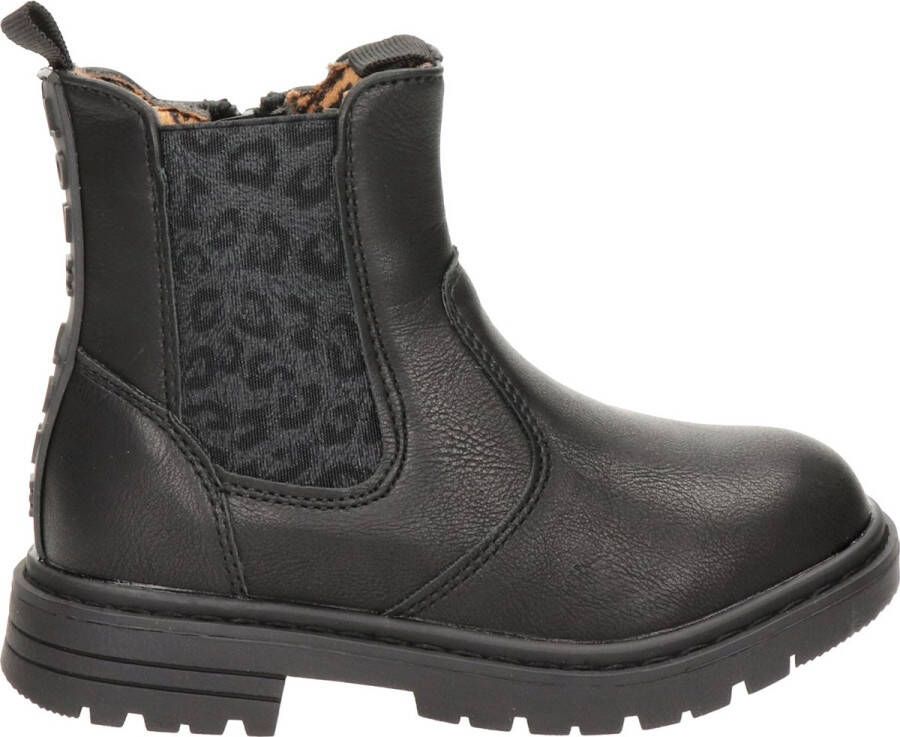 Nelson Kids chelsea boots met panterprint zwart Meisjes Imitatieleer Panterprint 37