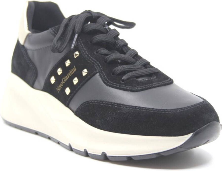 Nero Giardini 08335 Lage sneakers Leren Sneaker Dames Zwart