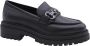 Nerogiardini Zwarte nmocassins met Zilveren Ketting Black - Thumbnail 2