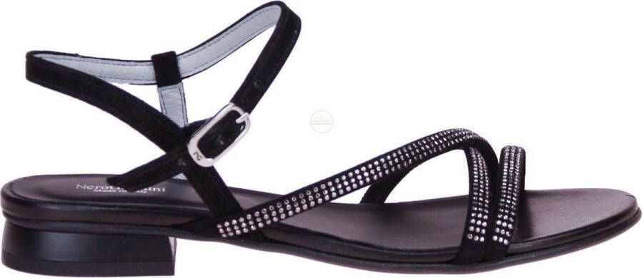 Nerogiardini Zwarte Lage Hak Sandalen voor Vrouwen Black Dames