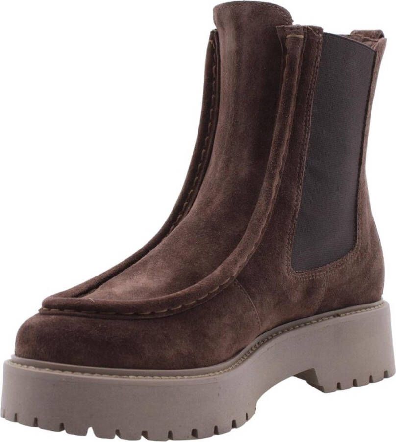 Nerogiardini Camel Suède Dameslaars met Elastische Zijkanten Brown Dames